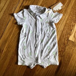 Angel Dear Baby Romper with Tennis Racket Print